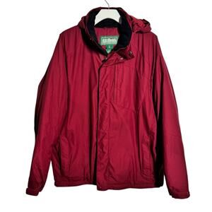 L.L.Bean Men's Performance Fleece-Lined Windbreaker Jacket M Red Gorpcore Outdoo
